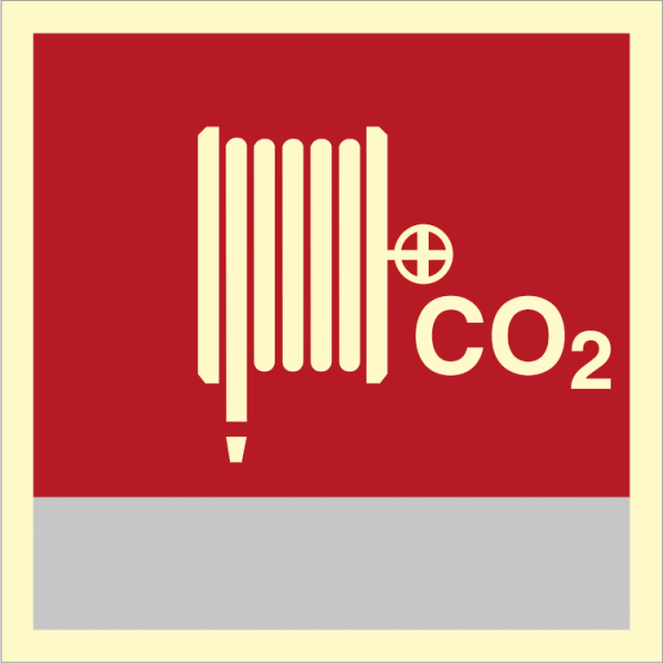 Fire control sign - Fire hose and nozzle CO2 