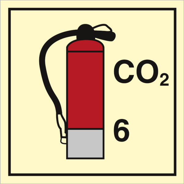 Fire control sign - CO2 Extinguisher 6 kg 