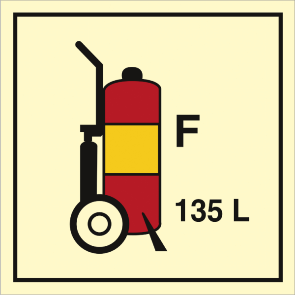 Fire control sign - Wheeled fire extinguisher F 135L 