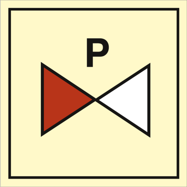 Fire control sign - Powder section valve 