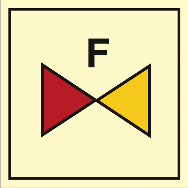 Fire control sign - Foam section valve 