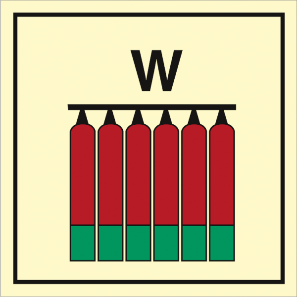 Fire control sign - Fixed water fire extinguisher battery 