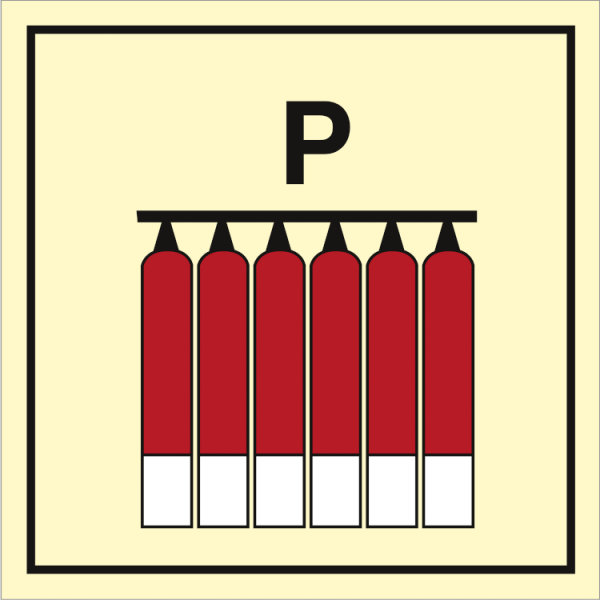 Fire control sign - Fixed powder fire extinguisher battery 