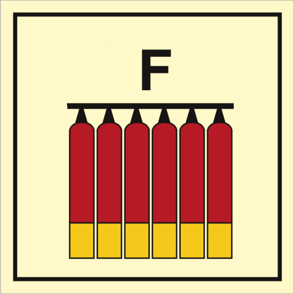 Fire control sign - Fixed foam fire extinguisher battery 