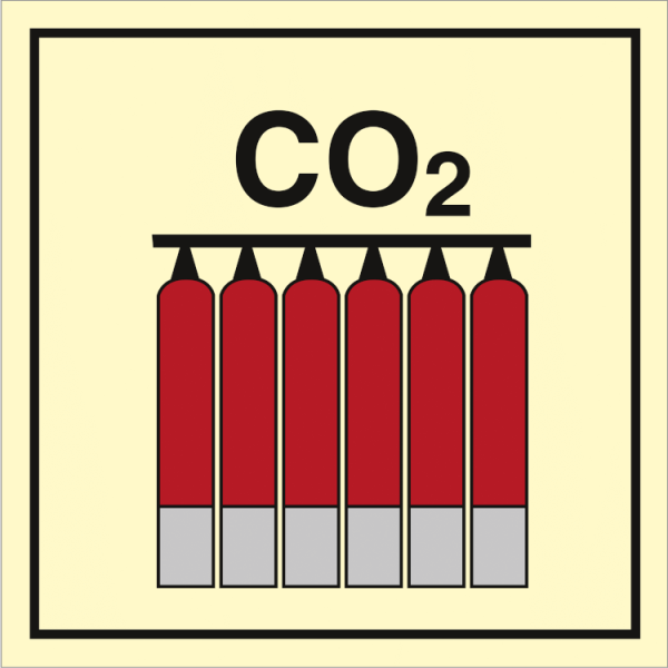 Fire control sign - Fixed CO2 fire extinguisher battery 