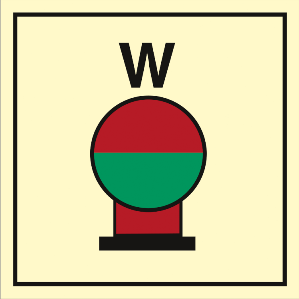 Fire control sign - Fixed water fire extinguishing bottle 