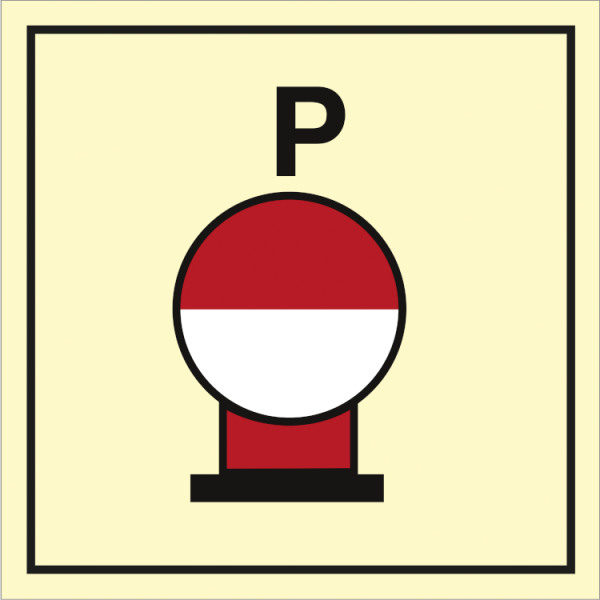 Fire control sign - Fixed powder fire extinguishing bottle 