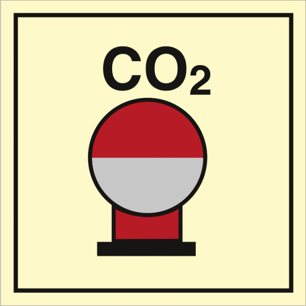 Fire control sign - Fixed CO2 fire extinguishing bottle 