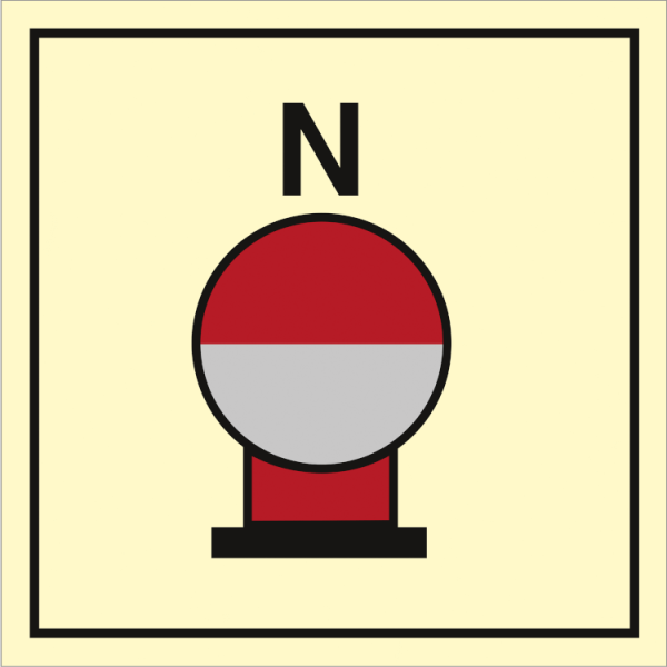 Fire control sign - Fixed nitrogen fire extinguishing bottle 