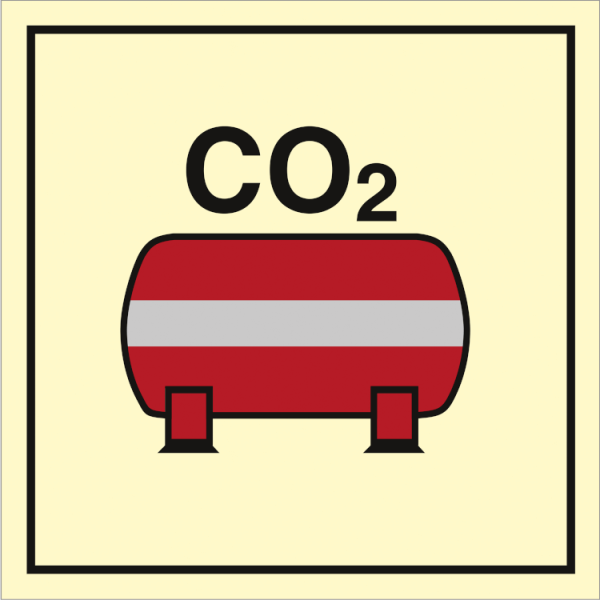 Fire control sign - Fixed CO2 fire extinguishing installation