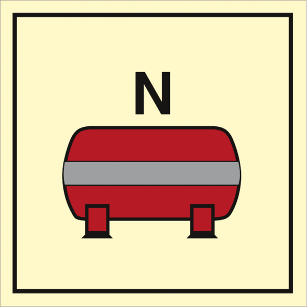 Fire control sign - Fixed nitrogen fire extinguishing installation