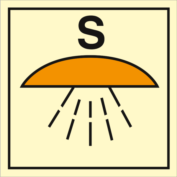 Fire control sign - Space protected by sprinkler fire extinguishing system