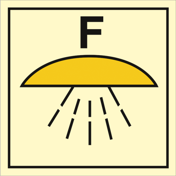 Fire control sign - Space protected by foam fire extinguishing system