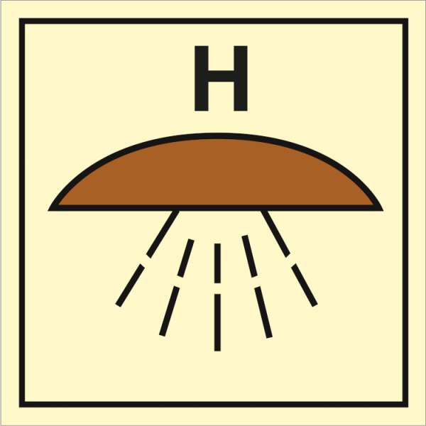 Fire control sign - Space protected by halon fire extinguishing system