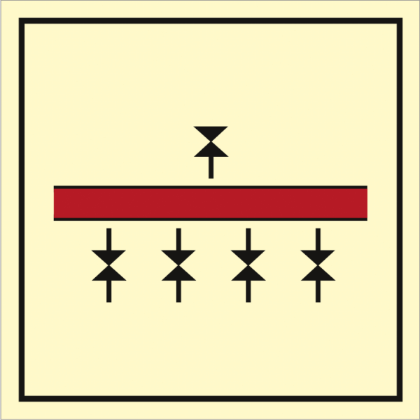 Fire control sign - Drenching installation