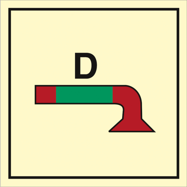 Fire control sign - Space protected by drenching 