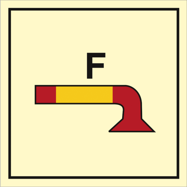Fire control sign - Space protected by foam 