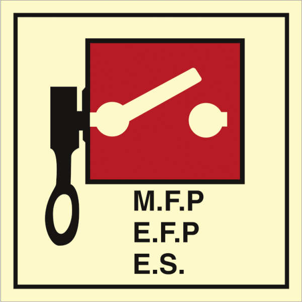 Fire control sign - Remote controlled firepumps or emergency switches 