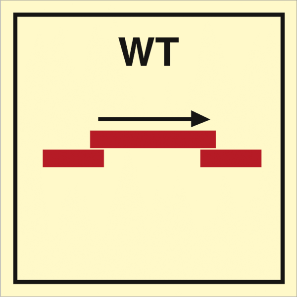 Fire control sign - A class self closing watertight sliding fire door 