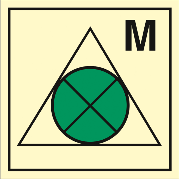 Fire control sign - Remote ventilation shut-off for machinery spaces