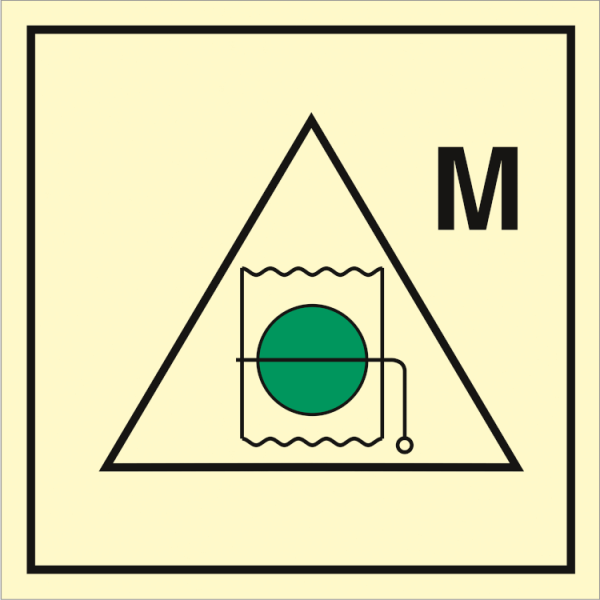 Fire control sign - Remote control for fire damper for machinery spaces