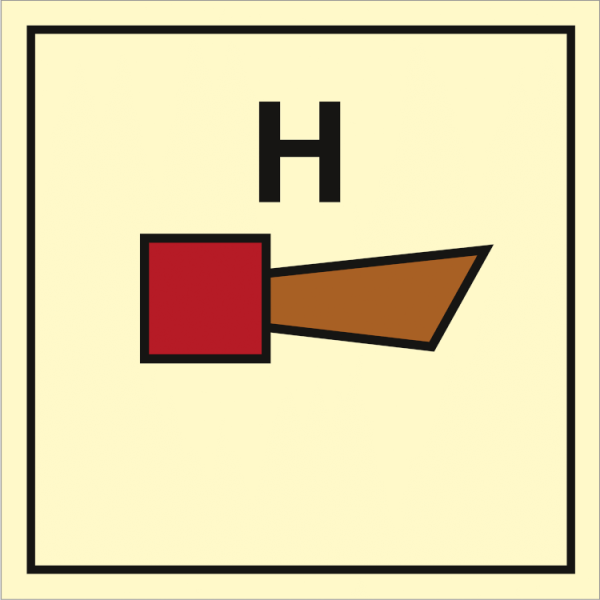 Fire control sign - Halon horn 