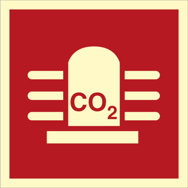 Fire control sign - CO2 with rotating light 