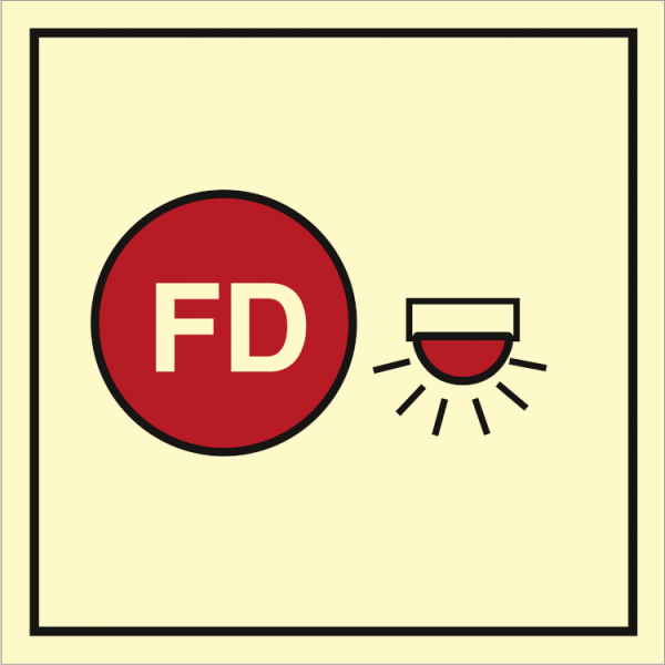 Fire control sign - Space protected by automatic fire alarm