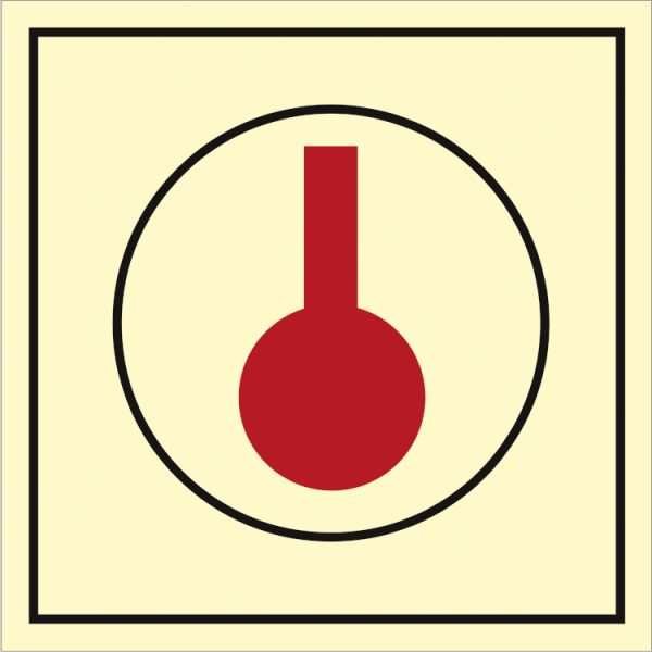 Fire control sign - Heat detector 