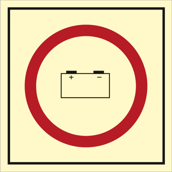 Fire control sign - Emergency source of electrical power (battery)