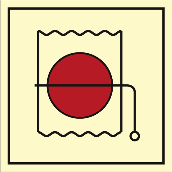 Fire control sign - Fire damper in vent duct 