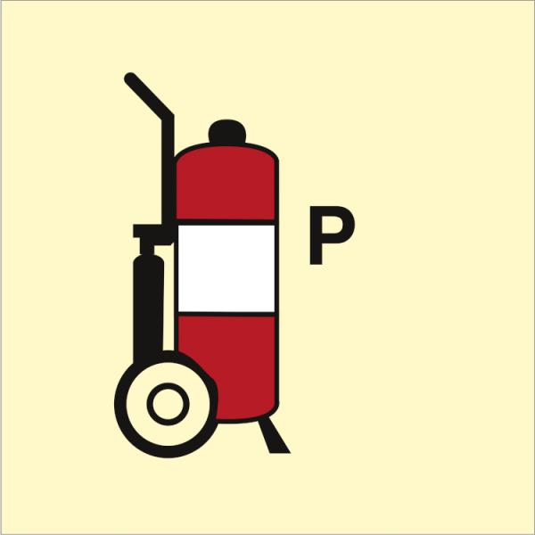 Fire control sign - Wheeled fire extinguisher Powder