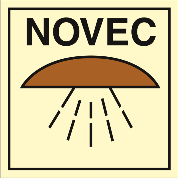 Fire control sign - Space Protected NOVEC 