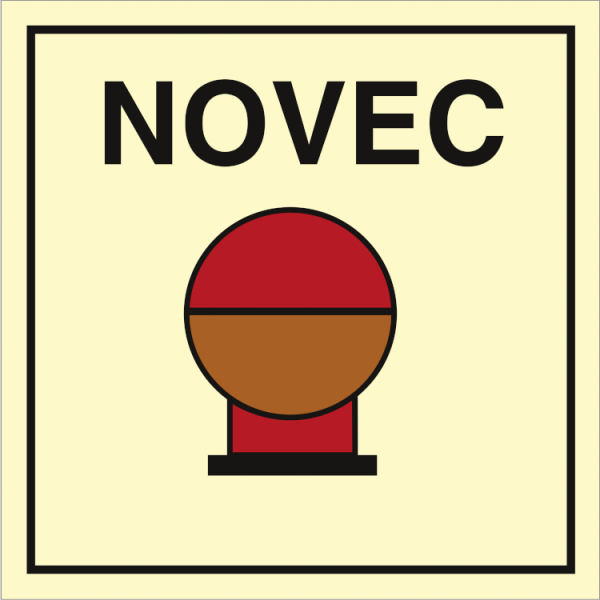 Fire control sign - Fixed Fire Extinguishing NOVEC