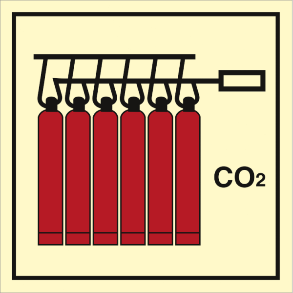 Fire control sign - CO2 Battery 