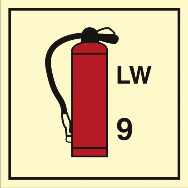 Fire control sign - Portable fire extinguishers LW 9