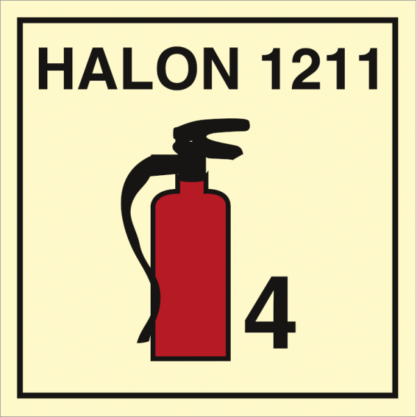 Fire control sign - Portable fire extinguishers halon 1211 - 4