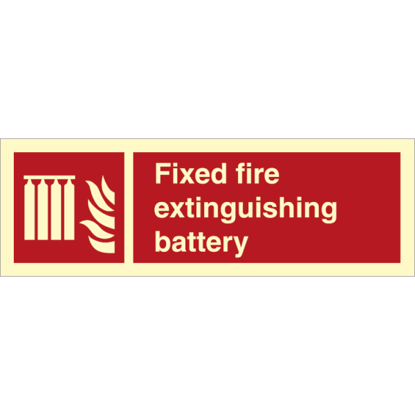 Fire sign - Fixed fire extinguishing battery
