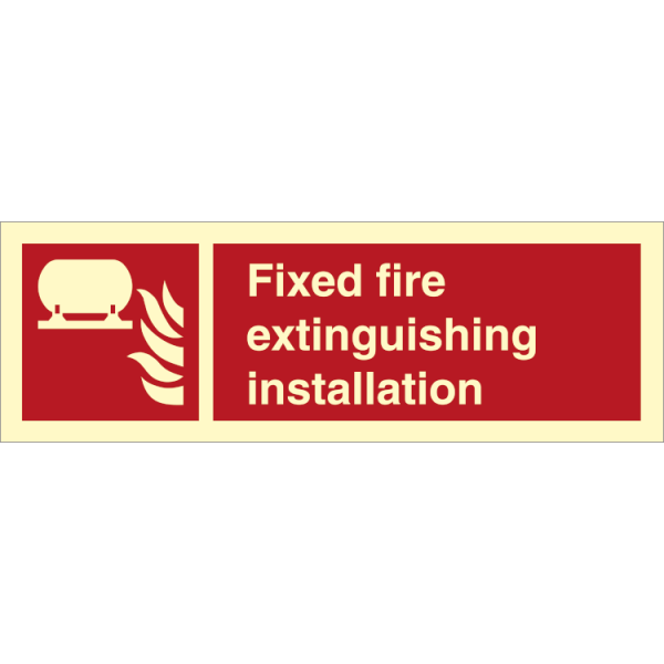 Fire sign - Fixed fire extinguishing installation