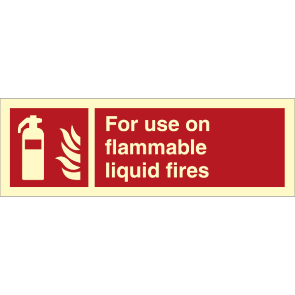 Fire sign - For use on flammable liquid fires 