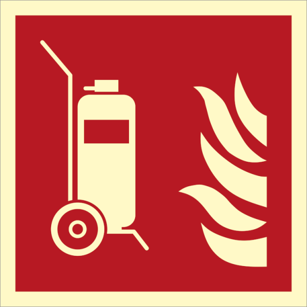 Fire sign - Wheeled fire extinguisher