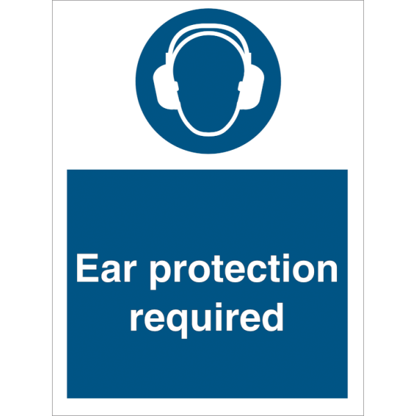 Mandatory sign - Ear protection required 