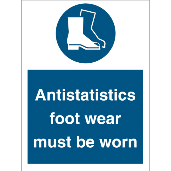 Mandatory sign - Antistatics foot wear must be worn 