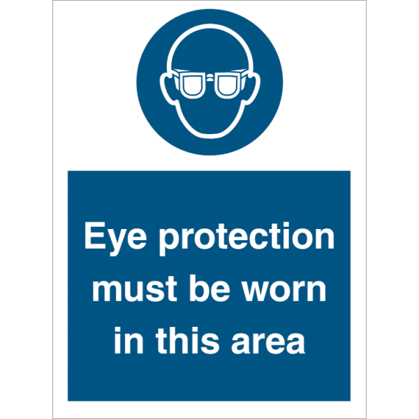 Mandatory sign - Eye protection must be worn in this area 