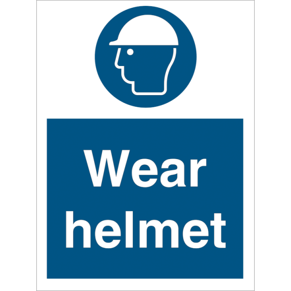 Mandatory sign - Wear helmet 
