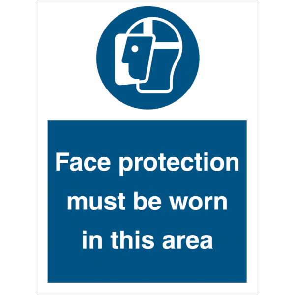 Mandatory sign - Face protection must be worn in this area 