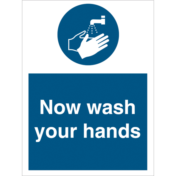 Mandatory sign - Now wash your hands 