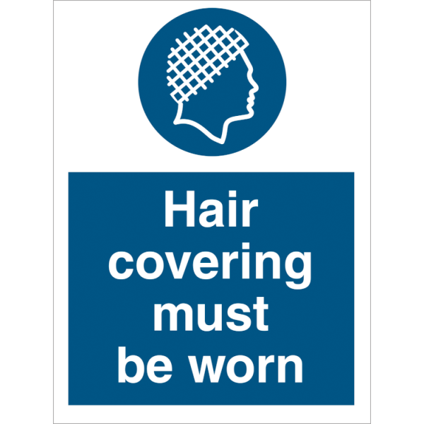 Mandatory sign - Hair covering must be worn 
