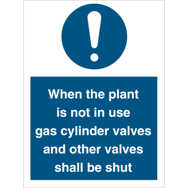 Mandatory sign - When the plant is not in use... 