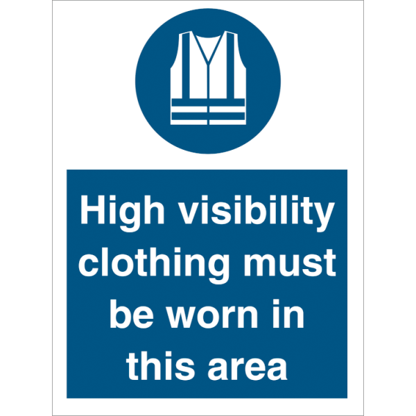 Mandatory sign - High visibility vest must be worn 